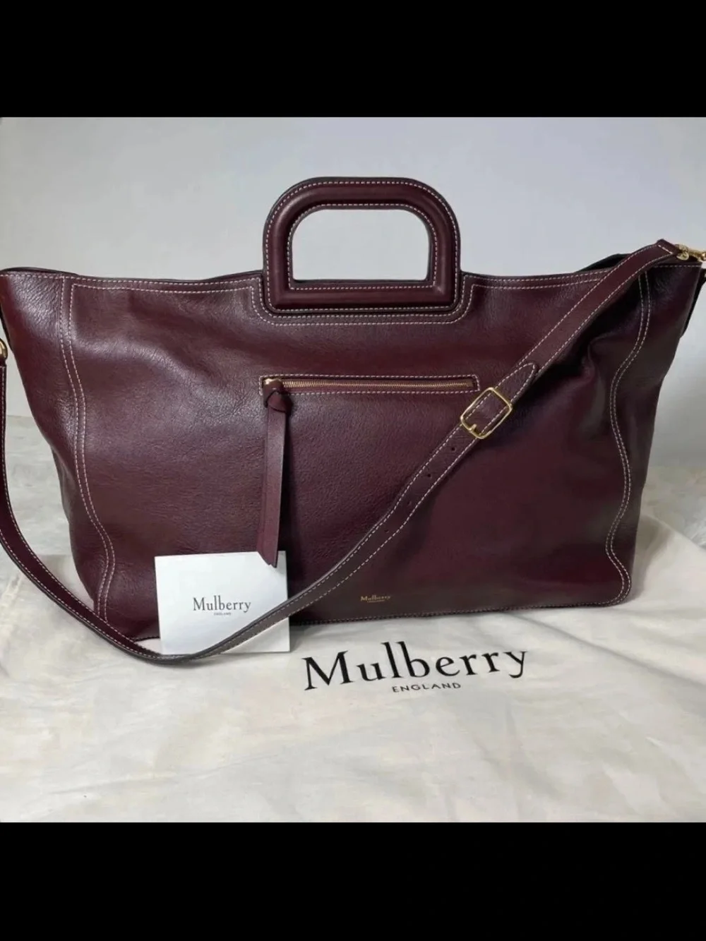 Mulberry Shoulder Bag in Deep Burgundy Leather